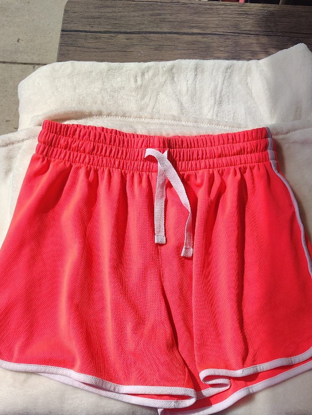 Zone Pro Neon Coral‎ Pink Athletic Dolphin Shorts Mesh Running Gym Women M